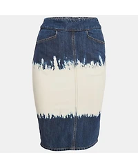 Pre-Owned Isabel Marant Women's Etoile Blue Tie-Dye Denim Skirt