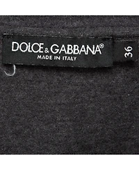 Pre-Owned Dolce & Gabbana Women's Grey Applique Cotton T-Shirt