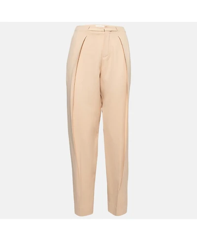 Pre-Owned Chloe Women's Light Beige Crepe Trousers