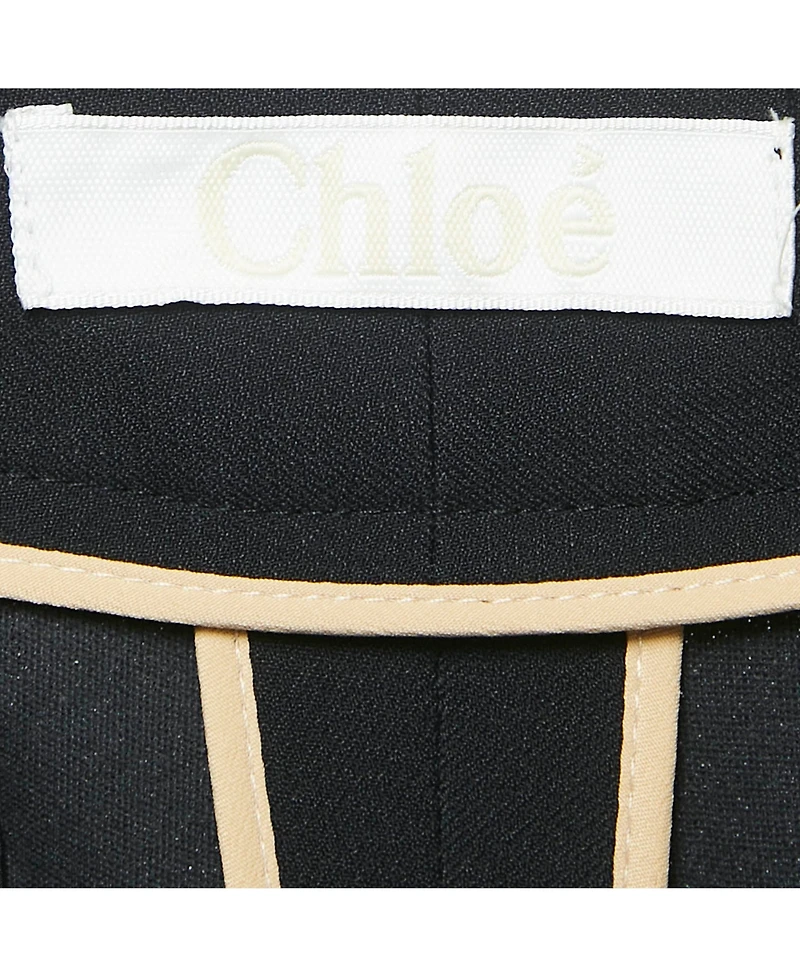Pre-Owned Chloe Women's Black Crepe Tie-Up Detail Trousers