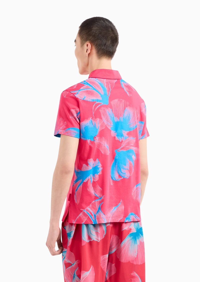 A|X Armani Exchange Men's Floral Polo Shirt