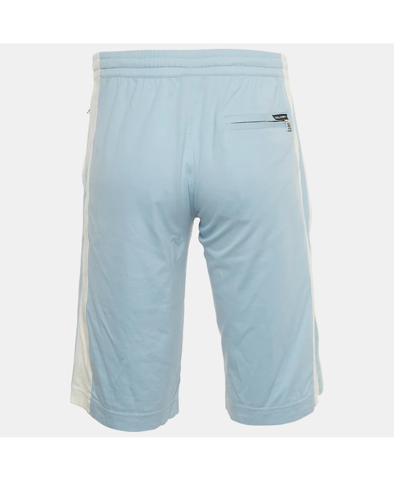 Pre-Owned Dolce & Gabbana Men's Dolce & Gabbana Pre-Owned Blue Striped Cotton Jersey Shorts