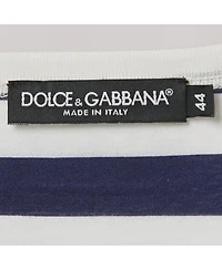 Pre-Owned Dolce & Gabbana Men's Blue/white Striped Jersey Sleeveless T-Shirt
