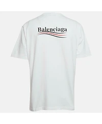 Pre-Owned Balenciaga Men's White Political Campaign Print Cotton T-Shirt