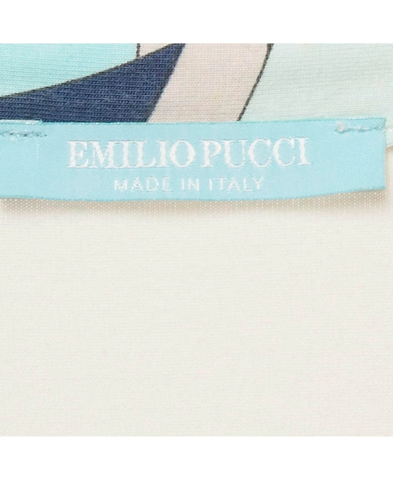 Pre-Owned Emilio Pucci Women's Pre-Owned Emilio Pucc i Blue Printed Cotton Sleeveless Shirt