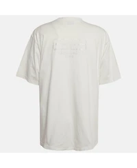 Pre-Owned Balenciaga Men's White Logo Embellished Cotton T-Shirt