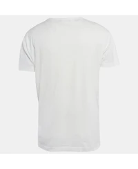 Pre-Owned Dolce & Gabbana Men's White Cotton Logo Plaque T-Shirt