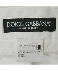 Pre-Owned Dolce & Gabbana Men's White Dg Embroidery Stretch Cotton Shorts