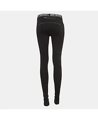 Pre-Owned Off-White Women's Black Logo Intarsia Knit Active Wear Leggings