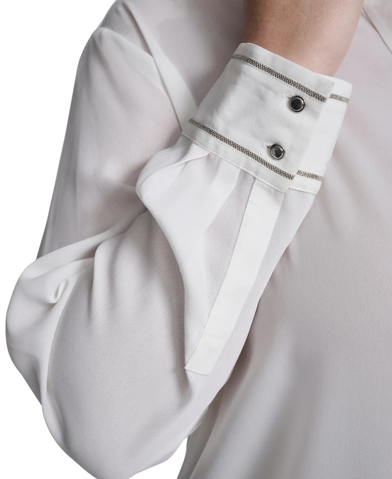 Calvin Klein Plus Long-Sleeve Button-Down Top