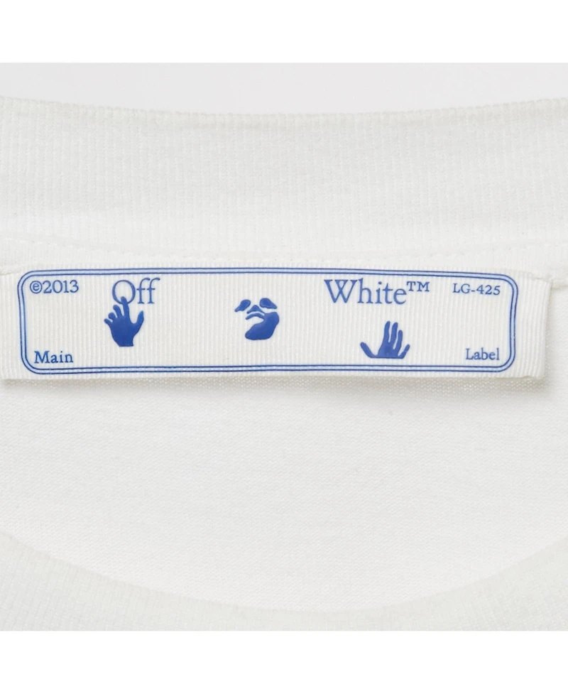 Pre-Owned Off-White Men's White Logo Print Jersey Crew Neck T-Shirt