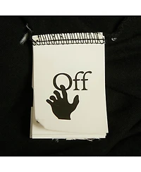 Pre-Owned Off-White Men's Black Logo Embroidered Cotton Crewneck T-Shirt