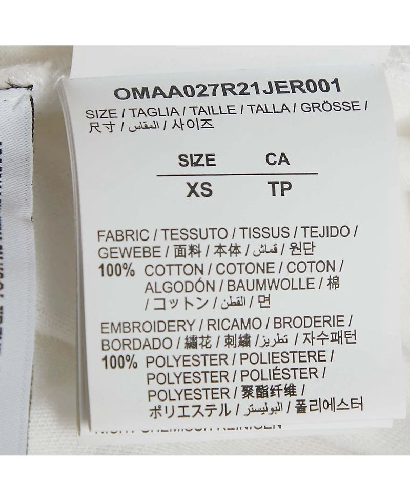 Pre-Owned Off-White Men's White Logo Embroidered Jersey T-Shirt