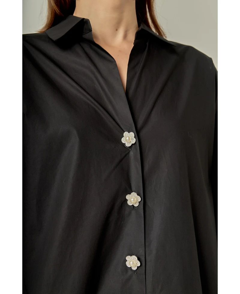 English Factory Women's Oversized Collared Shirt