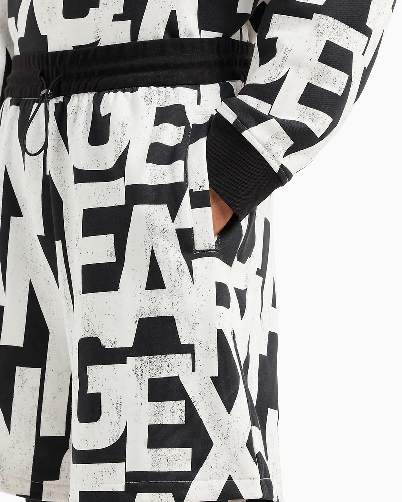 A|X Armani Exchange Men's Logo Print Drawstring Sweatshorts