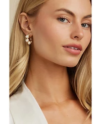 Untamed Petals Women's Cassandra Pearl Hoops.