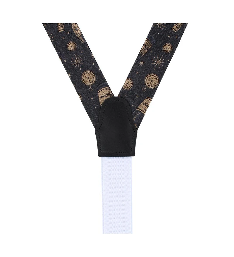 Trafalgar Men's Resolutions Countdown Novelty Silk Formal End Suspenders