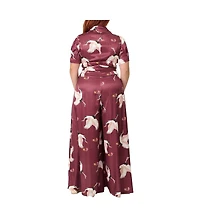 Unique Vintage Plus 1940s Flare Leg Jumpsuit