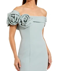 Mac Duggal Women's 3D Floral Crepe Off The Shoulder Gown.