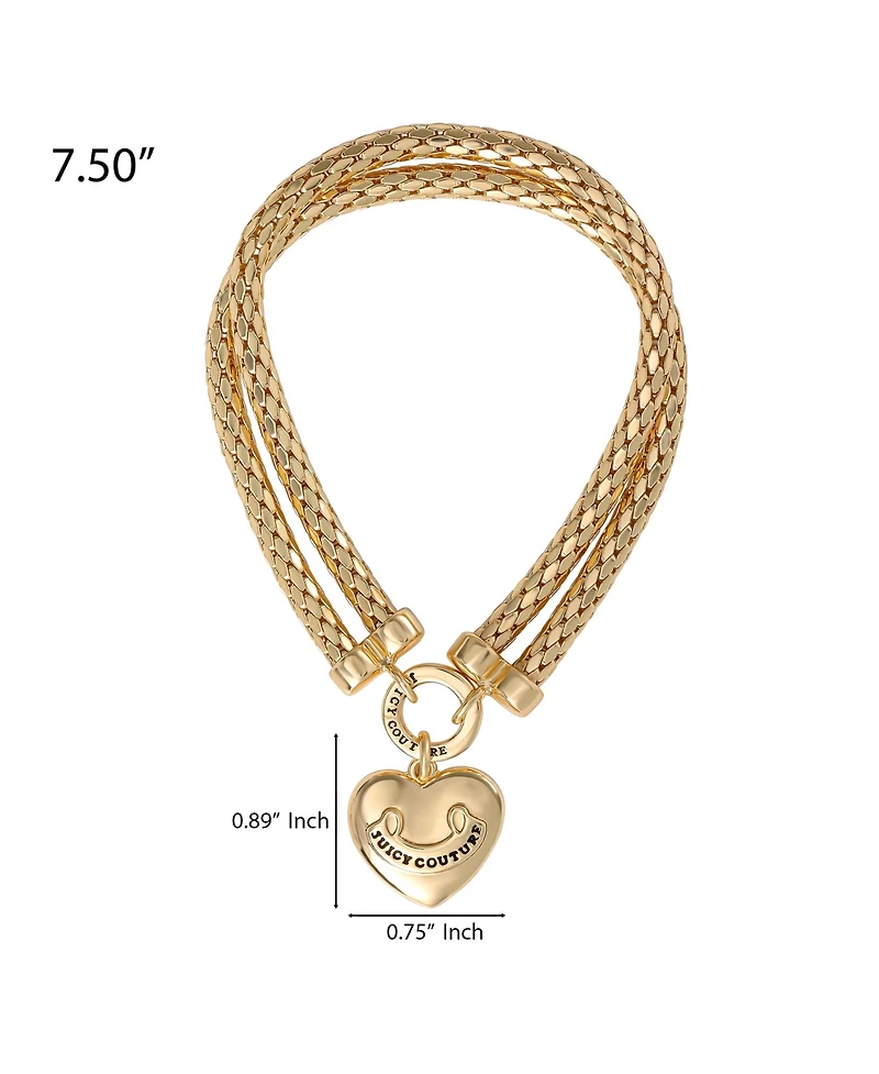Juicy Couture Layered Heart Bracelet - Gold Tone