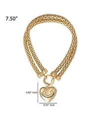 Juicy Couture Layered Heart Bracelet - Gold Tone