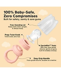 KeaBabies 2-Pack Prep Baby Food Feeder, Bpa-Free Silicone Fruit Feeder for Teething, 6-12 Months Blw Feeding Essentials