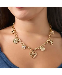 Juicy Couture Heart Juicy Logo Charm Necklace - 18+2''