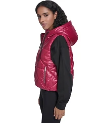 Calvin Klein Women's Performance Diamond Quilt Hooded Puffer Vest