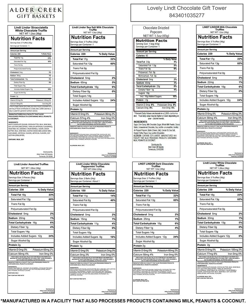 Alder Creek Gift Baskets Holiday Lovely Lindt Chocolate Gift Tower, 25 Piece Set