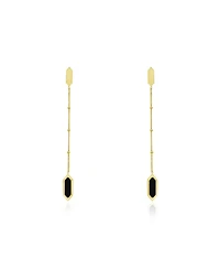 The Lovery Onyx Hexagon Bead Drop Earrings