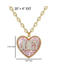 Juicy Couture Juicy Heart Pendant Necklace, Gold Tone with Pink Mop