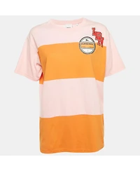 Pre-Owned Burberry Women's Logo Applique Cotton Crew Neck T- Shirt