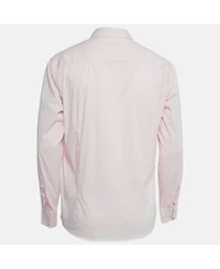 Pre-Owned Burberry Men's Brit Pink Logo Embroidered Cotton Shirt