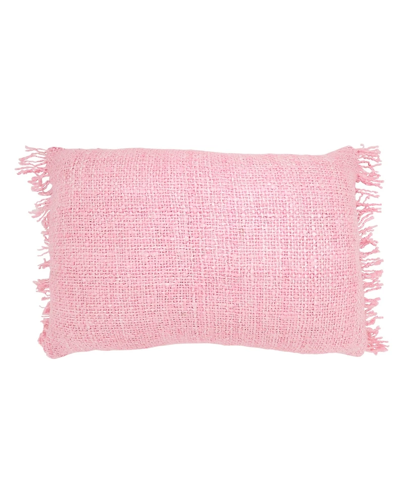 Saro Lifestyle Fringe Poly Filled Decorative Pillow, 16" x 24"