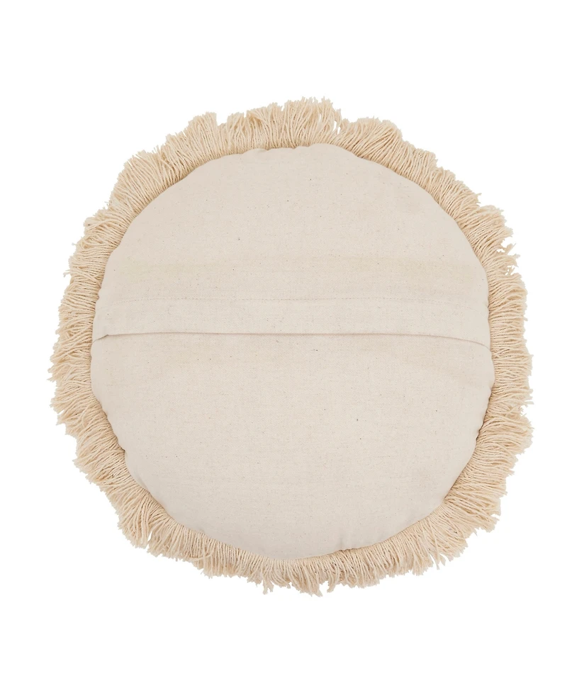 Saro Lifestyle Fringe Poly Filled Decorative Pillow, 18" Round