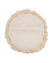Saro Lifestyle Fringe Poly Filled Decorative Pillow, 18" Round