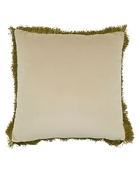 Saro Lifestyle Velvet Fringe Poly Filled Decorative Pillow, 18" x