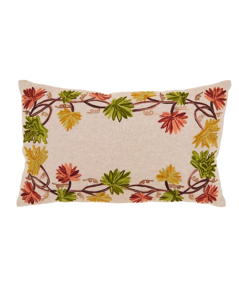 Saro Lifestyle Golden Grove Leaf Down Filled Decorative Pillow