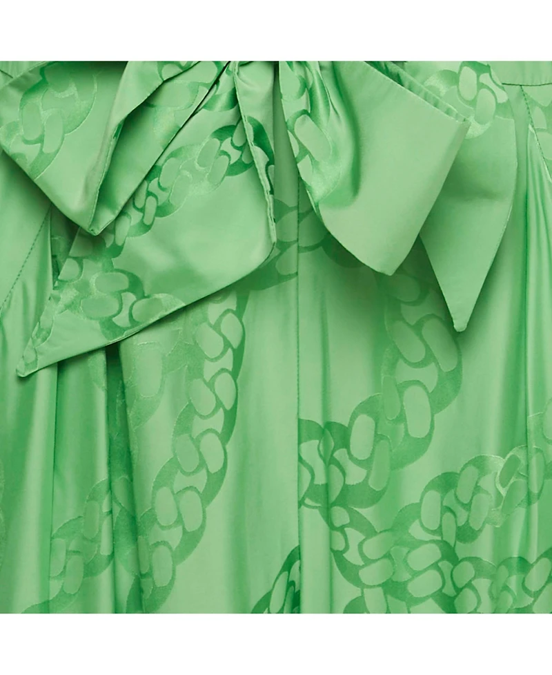 Pre-Owned Stella Mccartney Women's Green Jacquard Tie Detail Jumpsuit