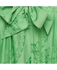 Pre-Owned Stella Mccartney Women's Green Jacquard Tie Detail Jumpsuit