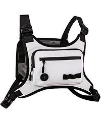 Batfox Lightweight Running Chest Pack: Outdoor Sports Vest Bag with Phone Holder for Cycling, Hiking, Workout, Skiing - Men & Women (Crystal White)