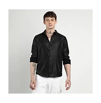 Campus Sutra Men's brand Onyx Black Pavement Shirt