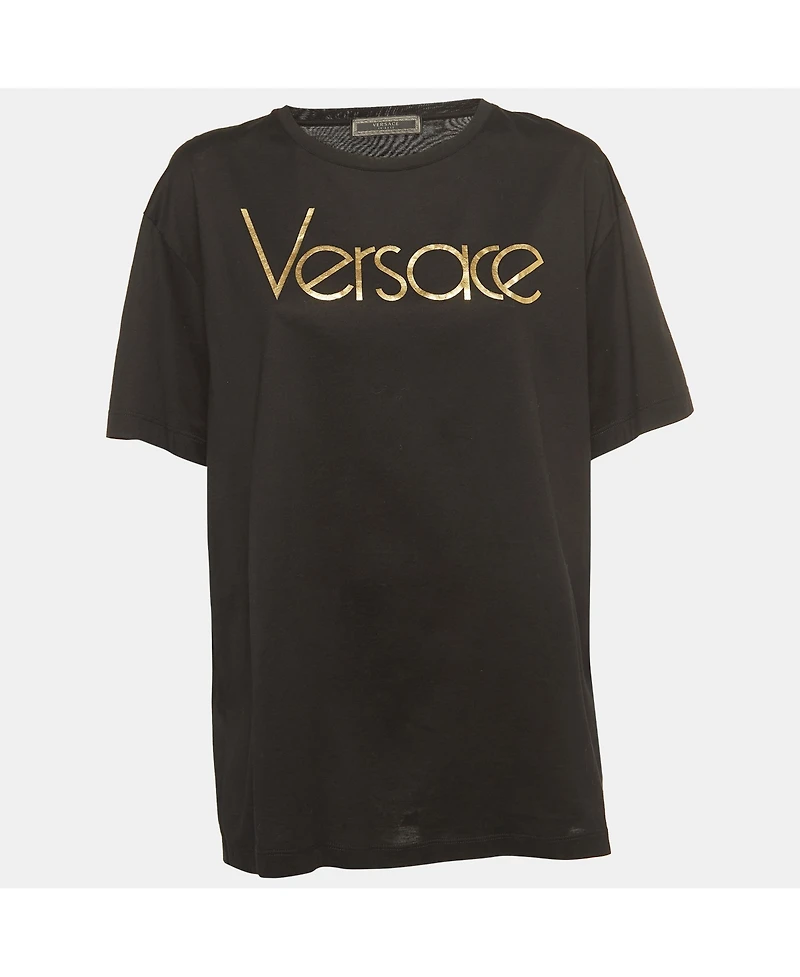 Pre-Owned Versace Women's Tribute Logo Cotton T-Shirt