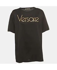 Pre-Owned Versace Women's Tribute Logo Cotton T-Shirt