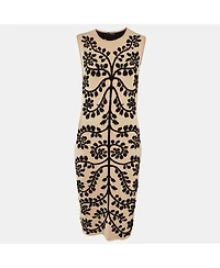 Pre-Owned Alexander Mcqueen Women's Light Pink Intarsia Knit Sleeveless Midi Dress