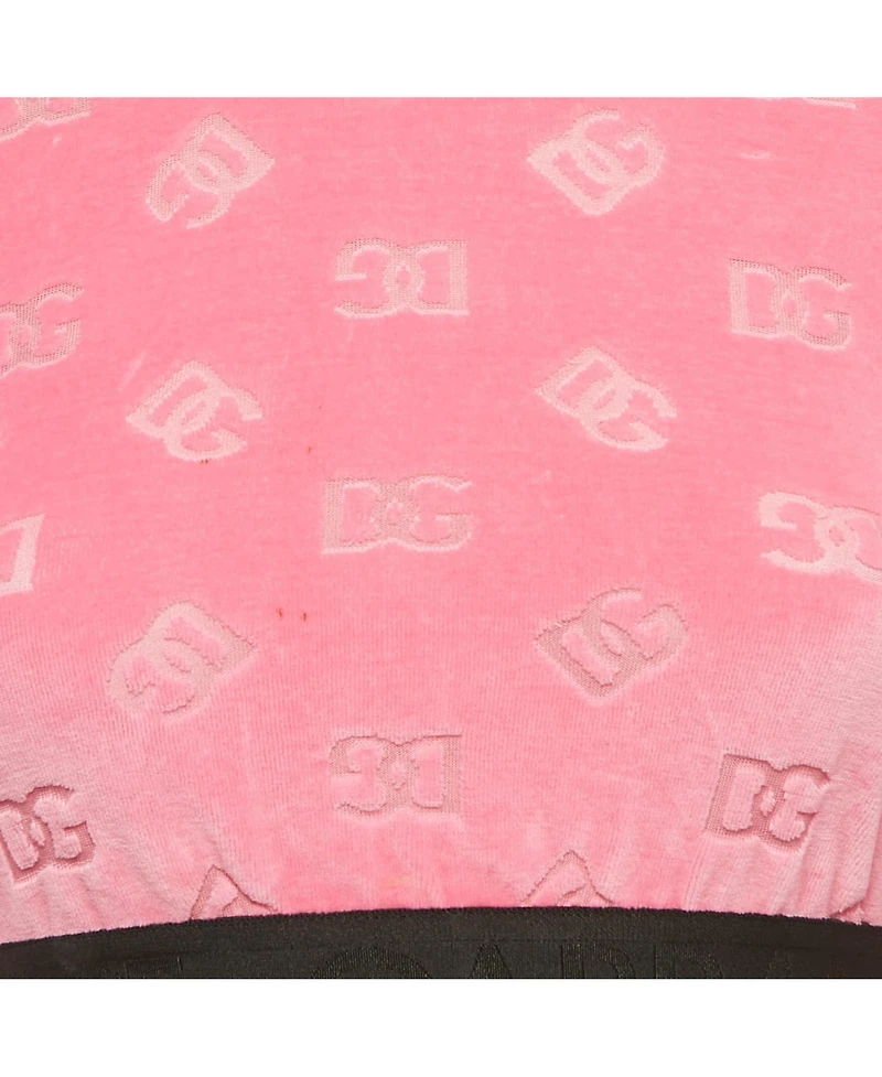 Pre-Owned Dolce & Gabbana Women's Monogram Velvet Crop Top