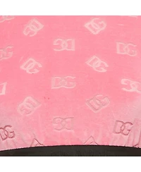 Pre-Owned Dolce & Gabbana Women's Monogram Velvet Crop Top