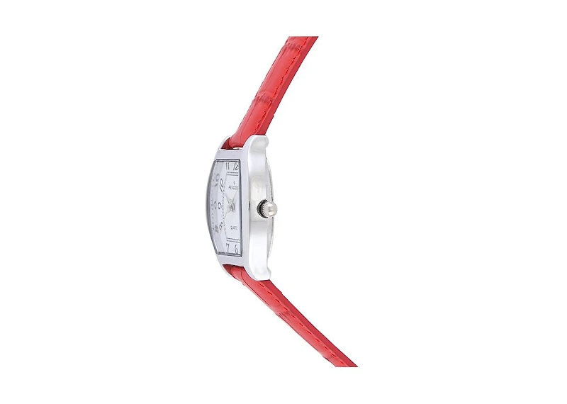 Peugeot Women's 26 x 32mm Cushion Shape Watch with Red Leather Band