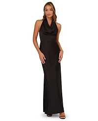 Adrianna Women's Satin Cowl Neck Long Dress