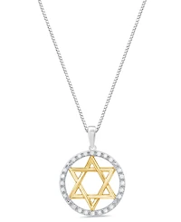 Marsala Diamond Star of David Pendant Necklace (1/4 ct. t.w.) in Sterling Silver & 14k Gold Plated Over Sterling Silver